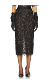 Helsa The Lace Midi Skirt In Black