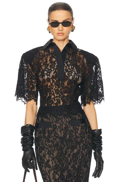 HELSA THE LACE SHIRT WITH SHOULDER PAD