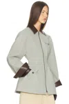Helsa The Lady Hunting Jacket With Faux Leather Collar In Gray