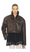 Helsa The Leather Oversized Moto Jacket