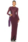 Helsa The Margot Dress In Burgundy