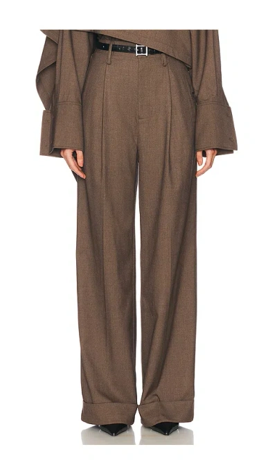Helsa The Paperbag Trouser In Cocoa Melange
