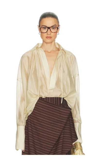 Helsa The Poet Blouse In Neutral