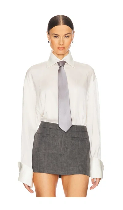 Helsa The Relaxed Silk Shirt In White