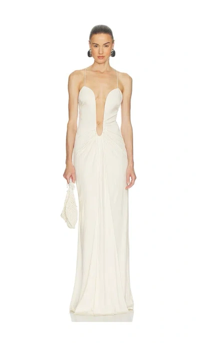 Helsa The Roksanna Draped Dress In White