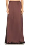 Helsa The Silk Charmeuse Maxi Skirt In Brown