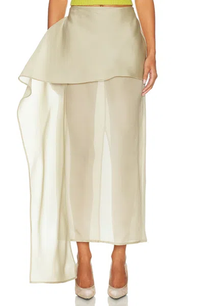 HELSA THE SILK GAZAR SKIRT WITH DRAPE