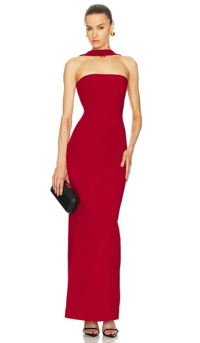 Helsa The Stephanie Dress In Deep Red