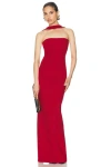 Helsa The Stephanie Dress In Deep Red