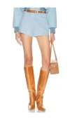 Helsa The Suede Micro Shorts In Blue