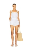 Helsa The Summer Playsuit With Vintage Swiss Embroidery In White