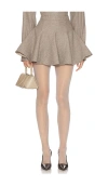 Helsa The Tweed Coquette Skirt In 麻灰褐色