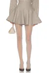 Helsa The Tweed Coquette Skirt In Taupe Melange