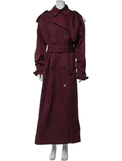 Pre-owned Helsa Trench Coat In Burgundy