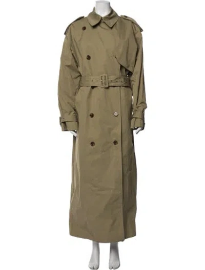 Pre-owned Helsa Trench Coat In Green
