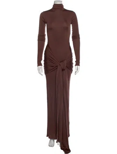 Pre-owned Helsa Turtleneck Long Dress In Blue