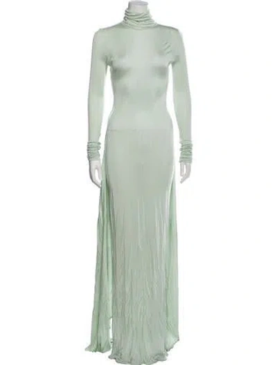 Pre-owned Helsa Turtleneck Long Dress In Blue