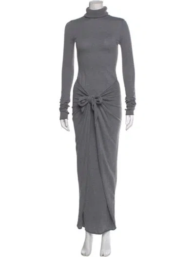 Pre-owned Helsa Turtleneck Long Dress In Gray