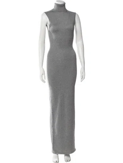 Pre-owned Helsa Turtleneck Long Dress In Gray