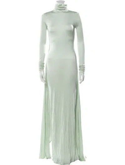 Pre-owned Helsa Turtleneck Long Dress In Green