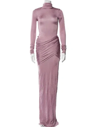 Pre-owned Helsa Turtleneck Long Dress In Purple