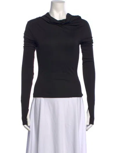 Pre-owned Helsa Turtleneck Long Sleeve Top In Black