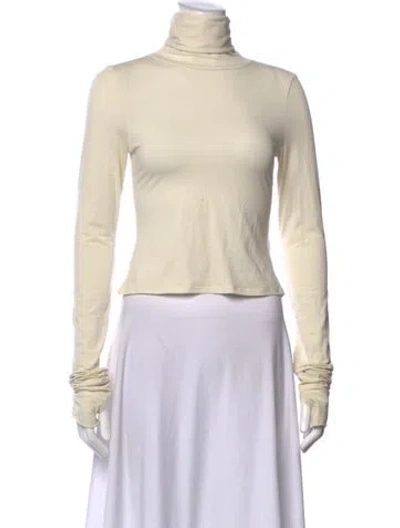 Pre-owned Helsa Turtleneck Long Sleeve Top In Neutral