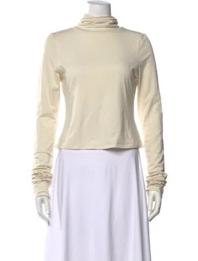 Pre-owned Helsa Turtleneck Long Sleeve Top In Neutrals