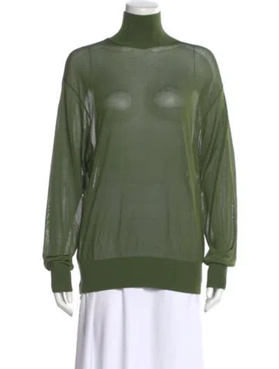 Pre-owned Helsa Turtleneck Long Sleeve Top W/ Tags In Green