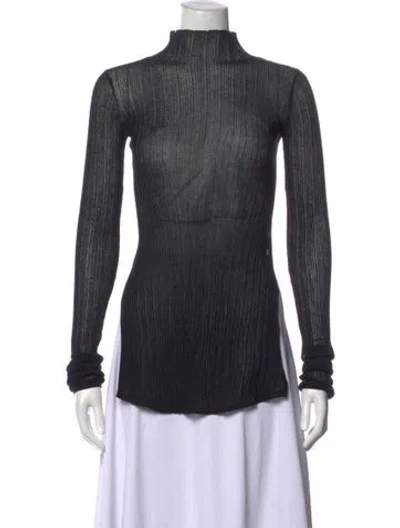 Pre-owned Helsa Turtleneck Midi Length Dress In Black
