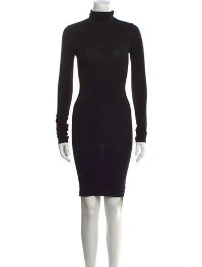 Pre-owned Helsa Turtleneck Mini Dress In Black