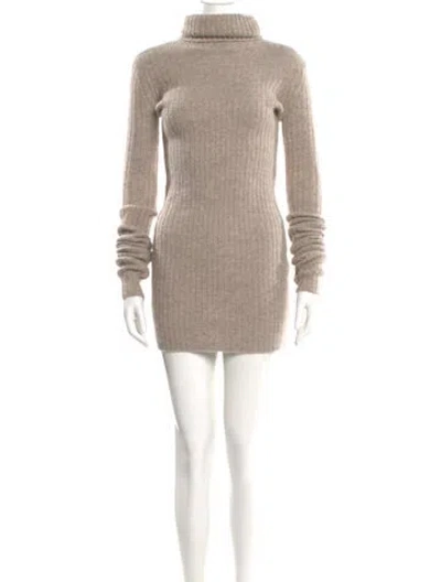 Pre-owned Helsa Turtleneck Mini Dress In Neutral