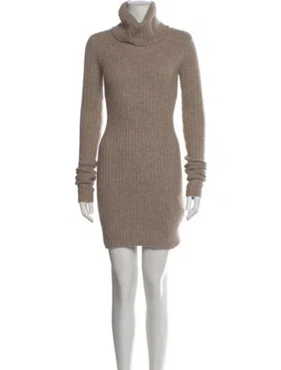 Pre-owned Helsa Turtleneck Mini Dress In Neutral