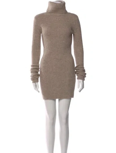 Pre-owned Helsa Turtleneck Mini Dress In Neutral