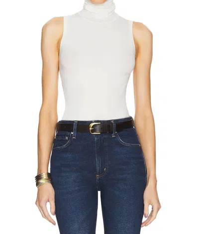 Helsa Turtleneck Tank Top In Cream In White