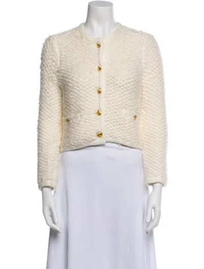 Pre-owned Helsa Tweed Pattern Evening Jacket In Neutral