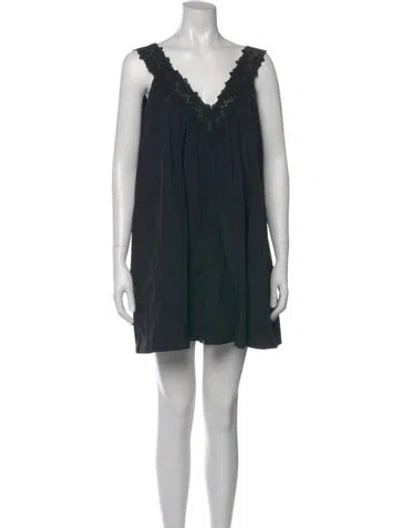 Pre-owned Helsa V-neck Mini Dress In Black