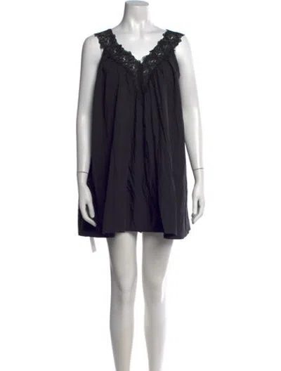 Pre-owned Helsa V-neck Mini Dress In Blue