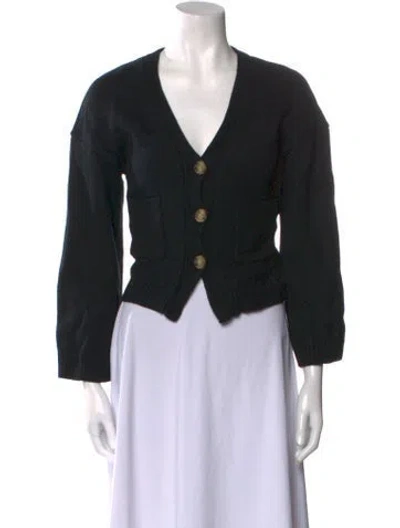 Pre-owned Helsa V-neck Sweater In Black