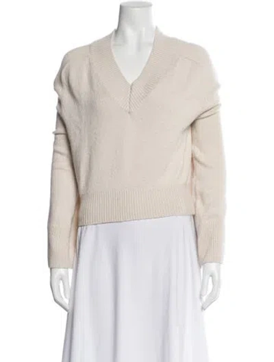 Pre-owned Helsa V-neck Sweater In Neutral