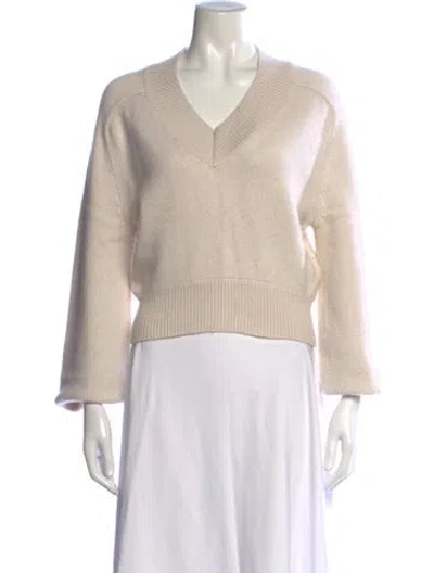 Pre-owned Helsa V-neck Sweater In Neutrals