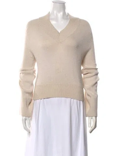 Pre-owned Helsa V-neck Sweater In Neutrals