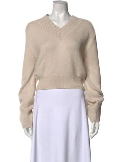 Pre-owned Helsa V-neck Sweater In Neutrals