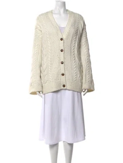 Pre-owned Helsa V-neck Sweater In Neutrals