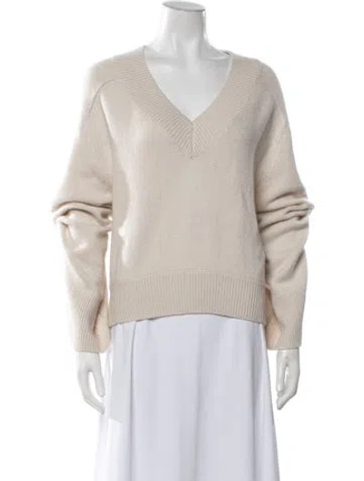 Pre-owned Helsa V-neck Sweater In Neutrals
