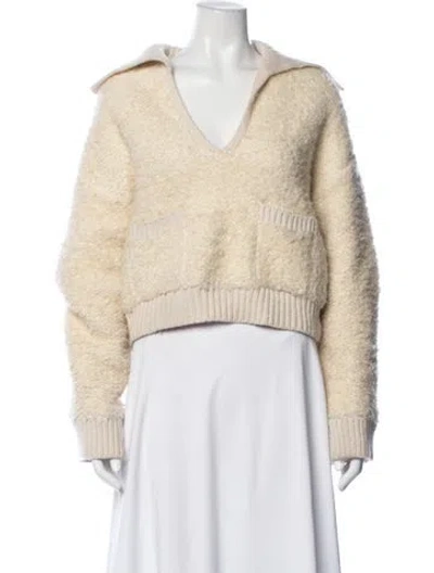 Pre-owned Helsa V-neck Sweater In Neutrals
