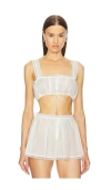 Helsa Voile Camisette Top In 象牙白