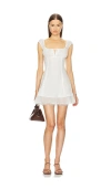 Helsa Voile Faire Mini Dress In 象牙白