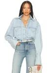 Helsa Washed Denim Shirt In Blue