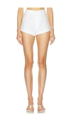 Helsa Washed Linen Micro Short In 自然白